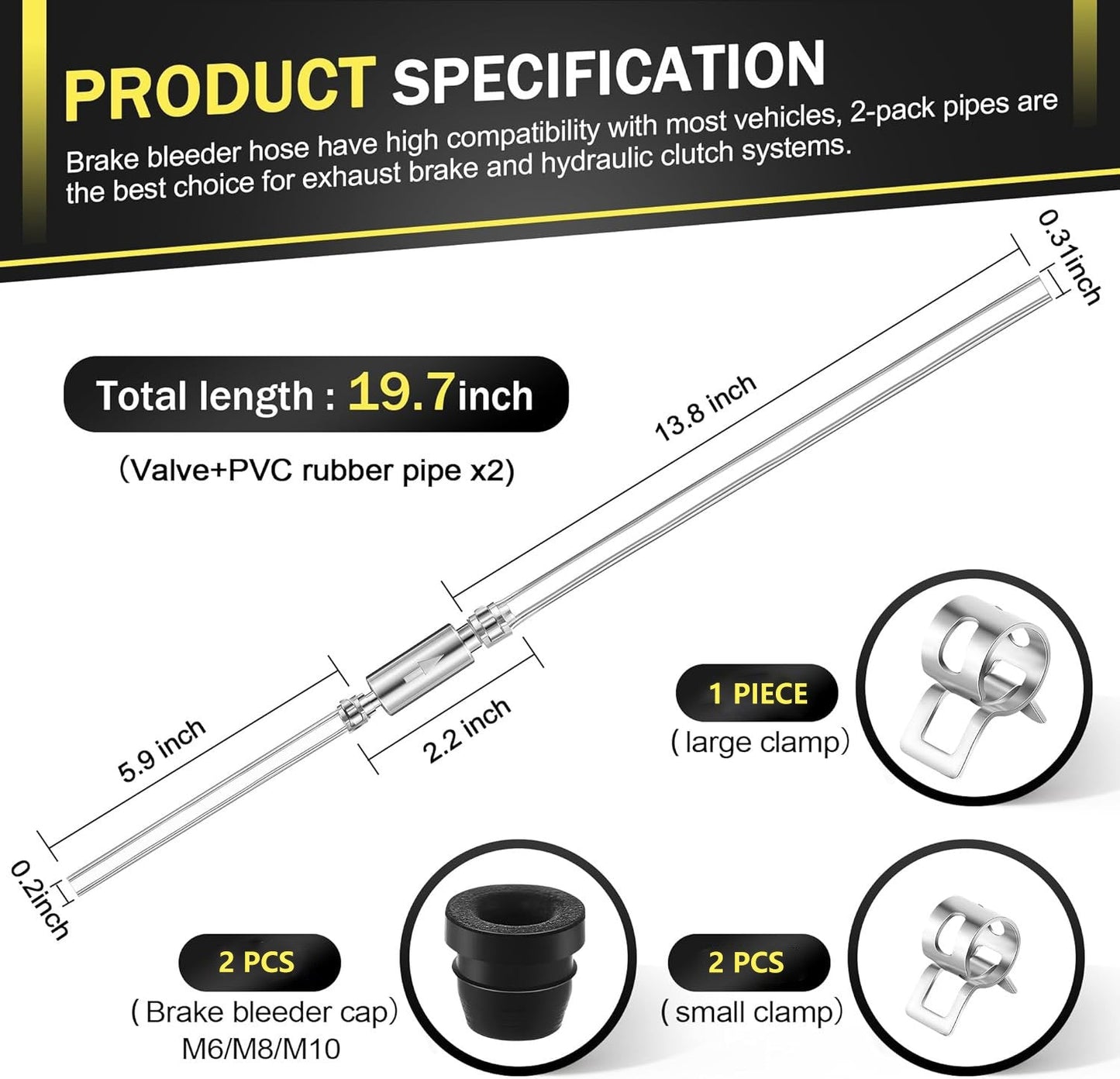 💥Bremseeksosslange - Enveis tilbakeslagsventilrør eksosverktøysett for bil motorsykkel clutch