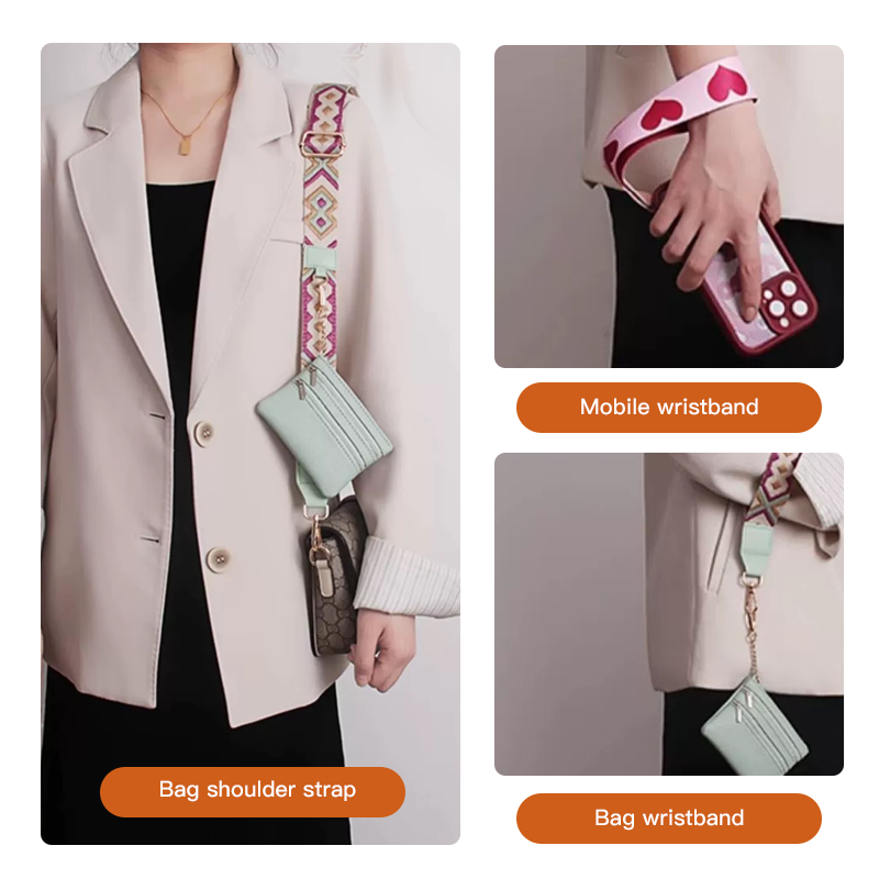 👜🚶♀️ Kombiner en stilig telefonrem med en lommebok med glidelås for å frigjøre hendene. 🌟