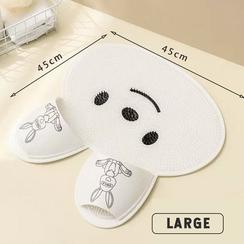 Massasjepute av silikon med kaninfotmassasjepute for fotvask