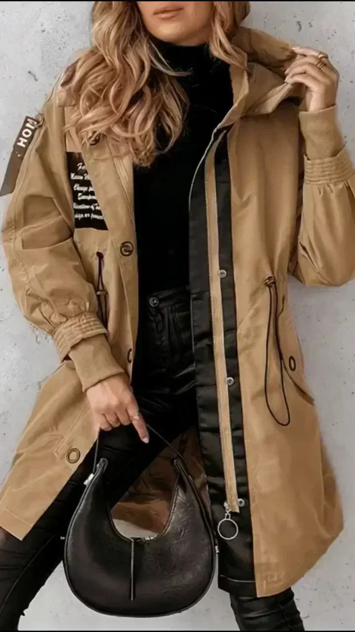 💜Langermet jakke med hette for kvinner