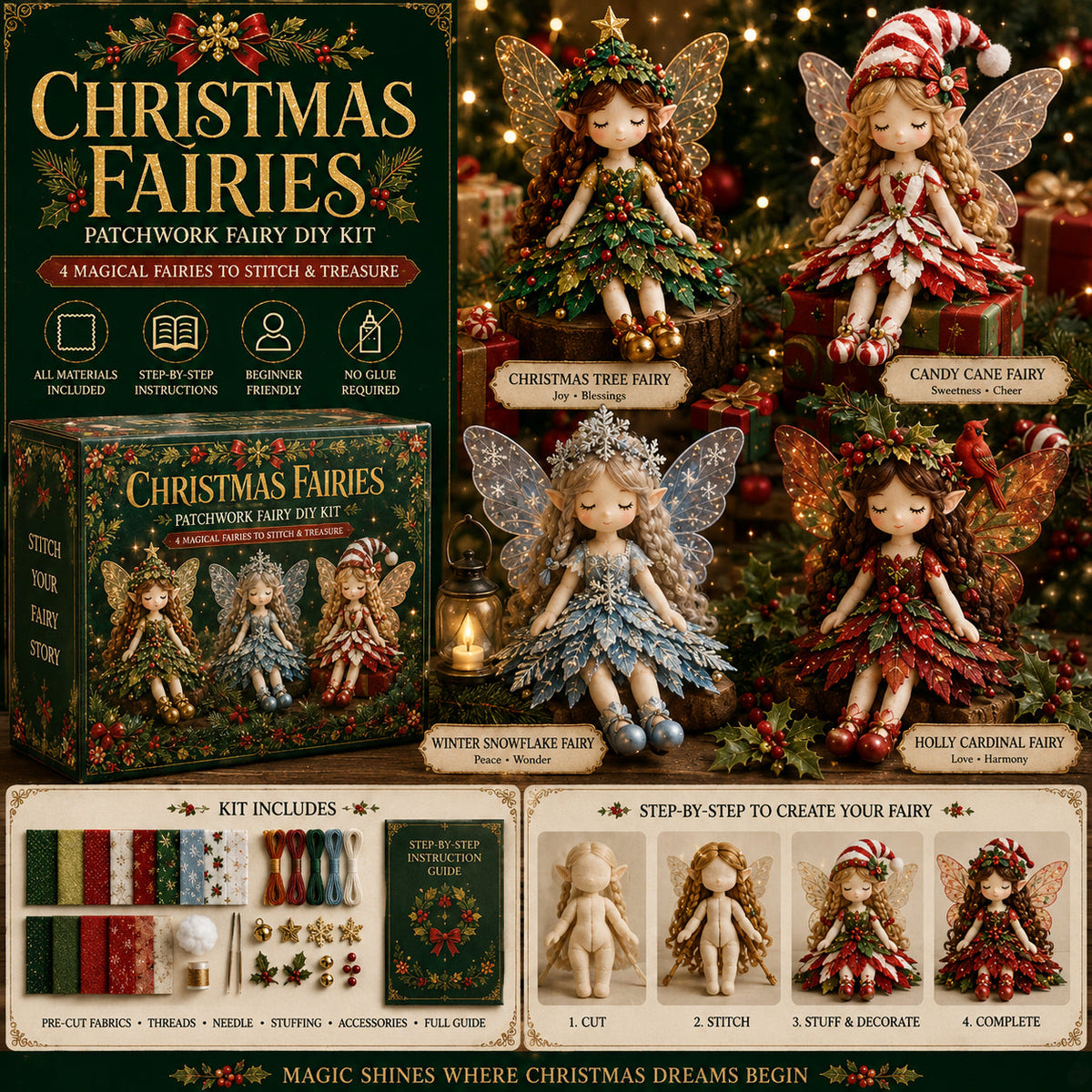 ✨ Julmagi Patchworkfe-hobbysett
