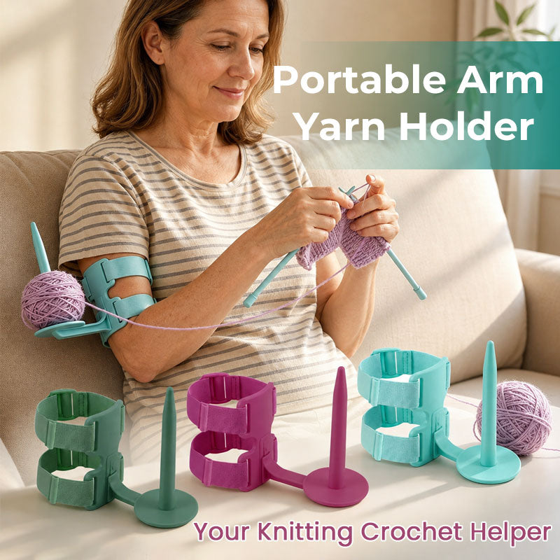 🧶 Bærbar garnholder for armen til strikking & hekling ✨3% rabattkode