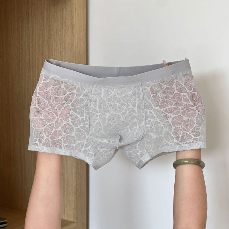 🔥 Sexy herreboksere i blonder og issilke