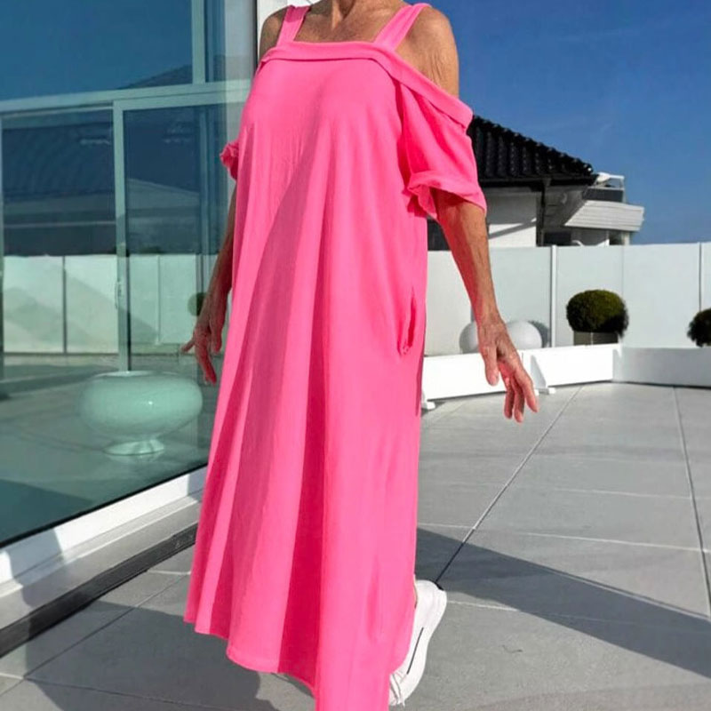 Kald skulder maxikjole for kvinner