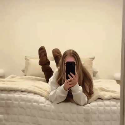 knestrømper med gåsedun