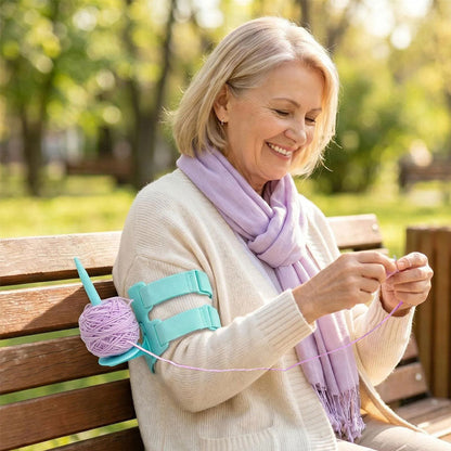 🧶 Bærbar garnholder for armen til strikking & hekling – lavioxen