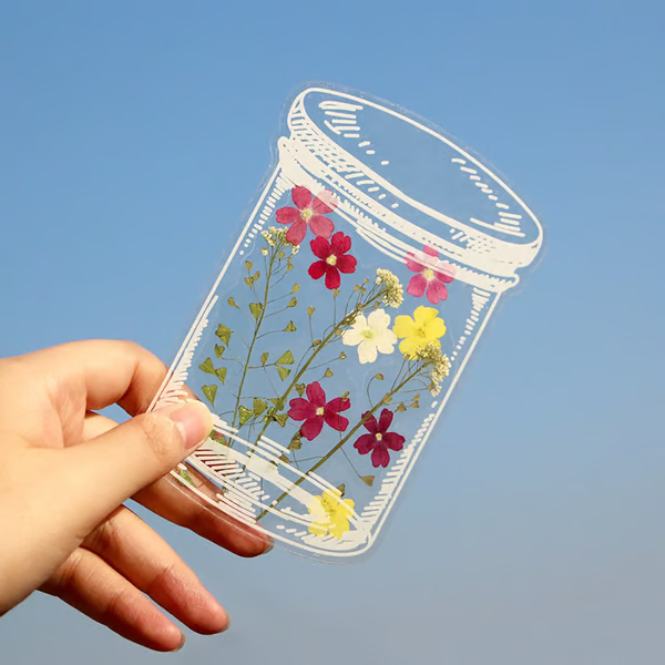 🔥 40 stk. gjennomsiktige bokmerker med tørkede blomster – gjør-det-selv gavebokmerke