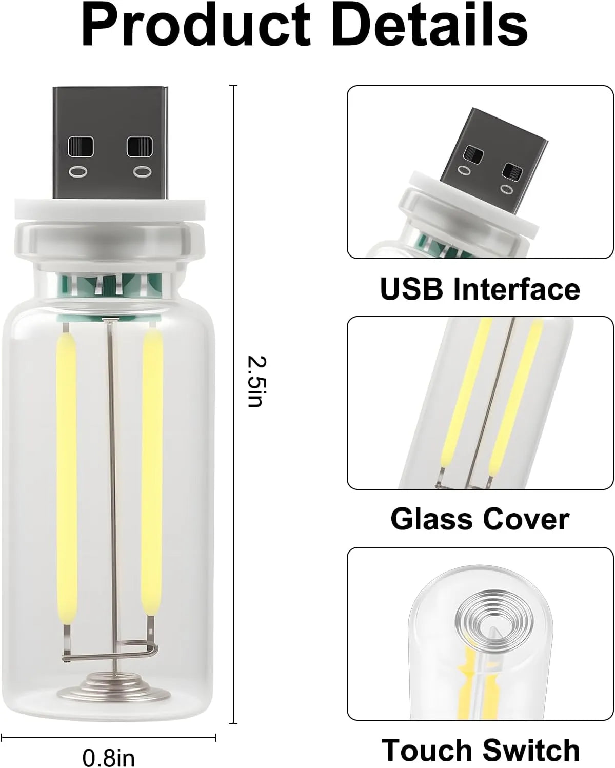 USB-nattlyspære for bil