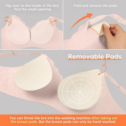 💖Sømløs push-up-BH med bølgete kanter