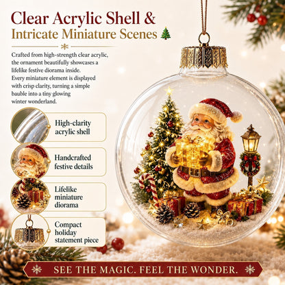 🎄Glødende juldiorama-ornament – En liten vinterverden i håndflaten din👼