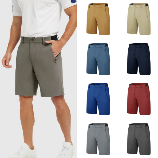 Fleksible og hurtigtørkende golfshorts for menn for fritidsbruk