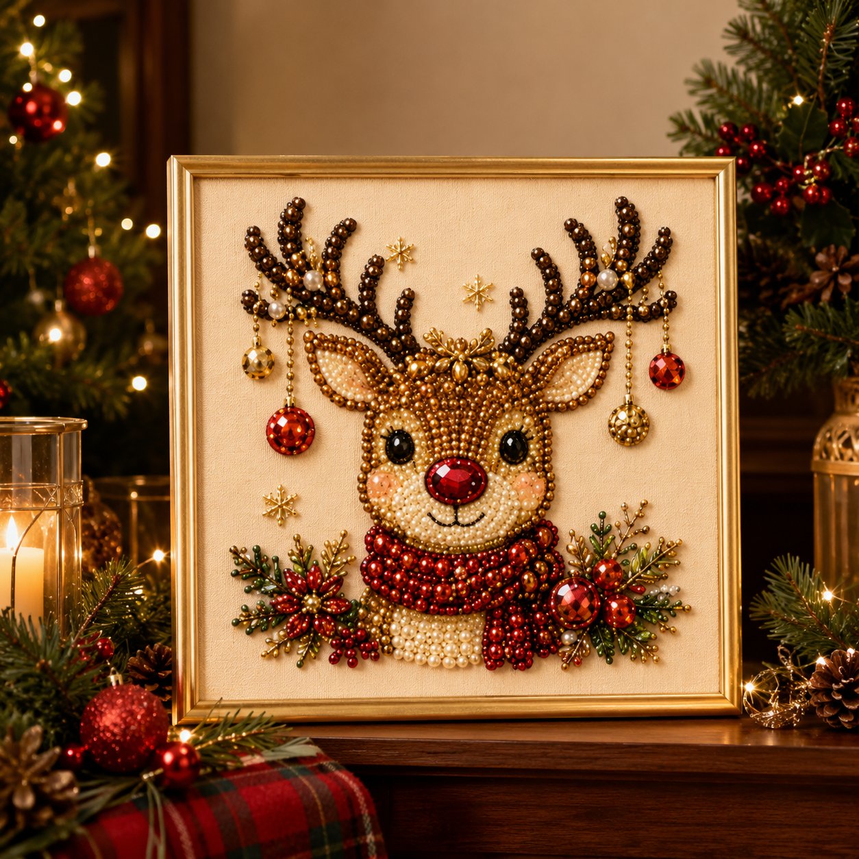 🧘Avslappende og nybegynnervennlig - 🎨💎DIY diamantmalingssett med juleperler