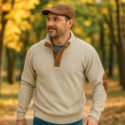 👔Herrebluse med ståkrage laget av kordfløyel