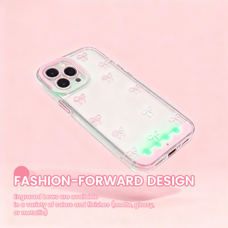 🎀 Lysende sommerfuglsløyfe støtsikkert telefondeksel