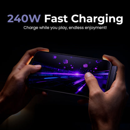 ⚡2-i-1 usynlig ladekabel – 240W hurtigladeledning med innebygd telefonstativ