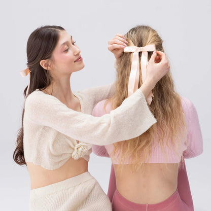 🎀 Magnetisk hårklemme med satengsløyfe – sikkert feste, elegant stil, ingen skader!✨💕