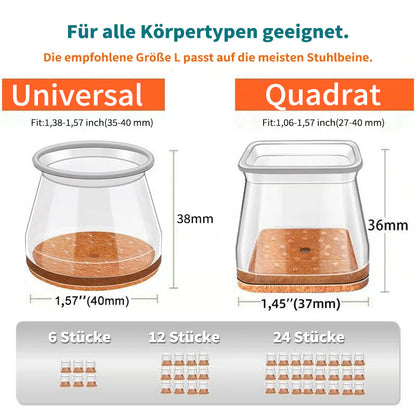 ✨ Universelle gummibeskyttere til stolben – Passer for alle stolbenformer, ripebestandige og slitesterke, den ultimate løsningen for å beskytte gulvene dine.