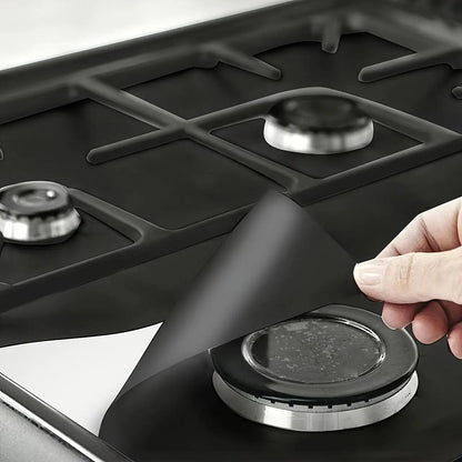 4-delte gjenbrukbare non-stick brennerdeksler for gasskomfyr – varmebestandige og vaskbare