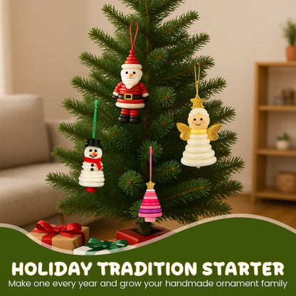 ☃️ DIY-knappsnømann-pyntesett