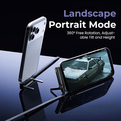 ⚡2-i-1 usynlig ladekabel – 240W hurtigladeledning med innebygd telefonstativ