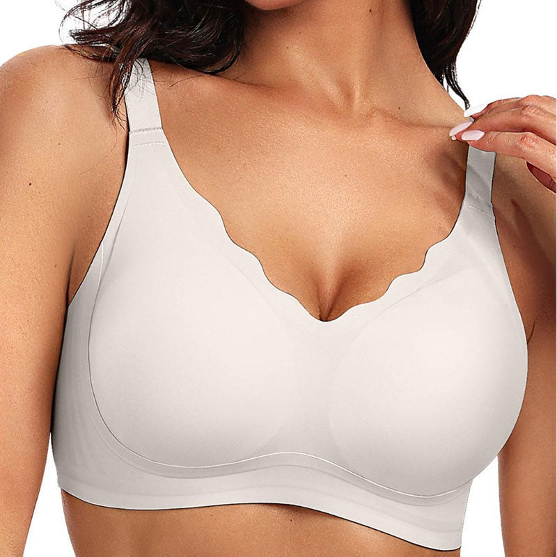 💖Sømløs push-up-BH med bølgete kanter
