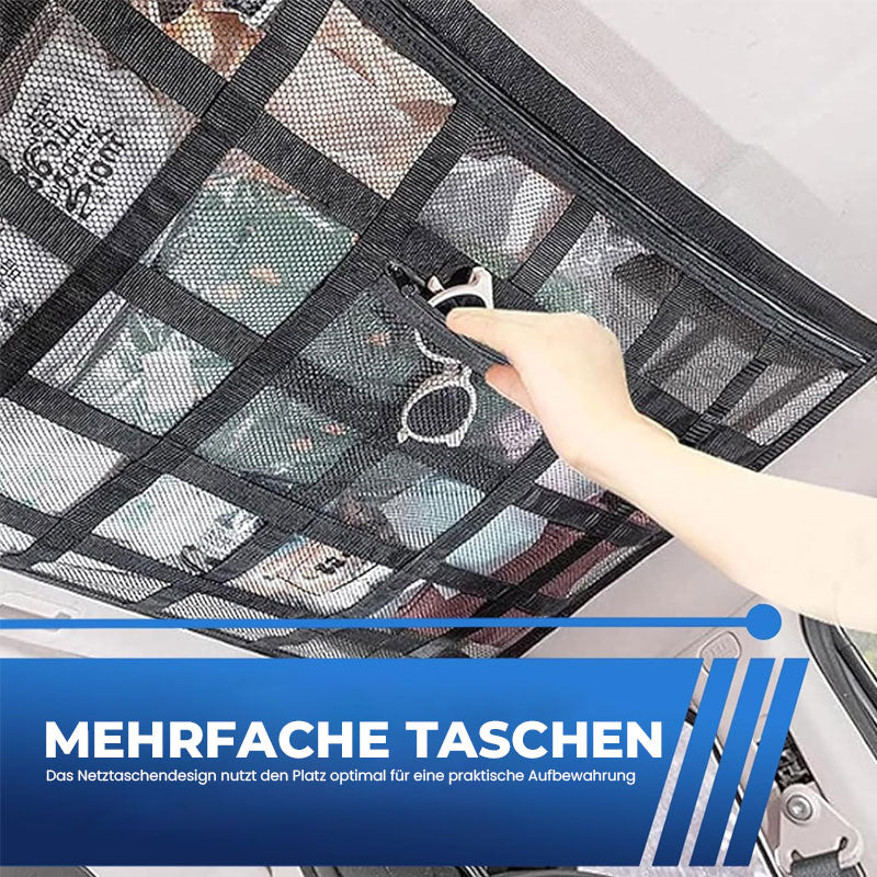 Hengende nettingoppbevaringspose til biltaket