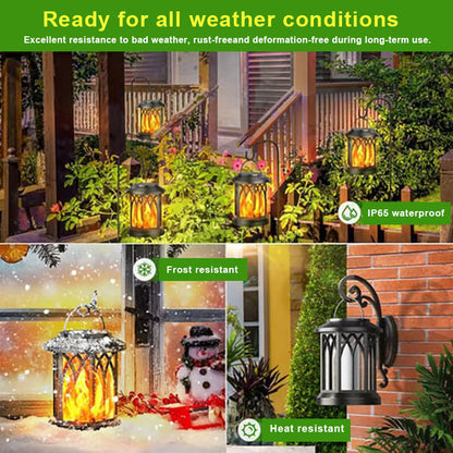 Oppgradert flimrende flamme solcellelykt utendørs vanntett