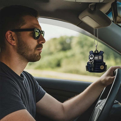 Skuddsikker vest akryl nøkkelring(Visuell 3D flat anheng)