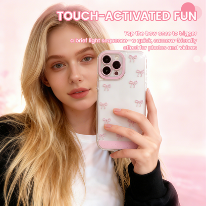 🎀 Lysende sommerfuglsløyfe støtsikkert telefondeksel