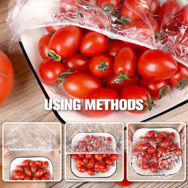 📢📢【Begrenset tilbud – Kjøp 1 få 1 gratis】🔥 100 st Engangs strekkfilm for skåler og tallerkener, elastiske beholderlokk, alternativ til plastfolie for matrester, frukt, grønnsaker og matoppbevaring på kjøkkenet