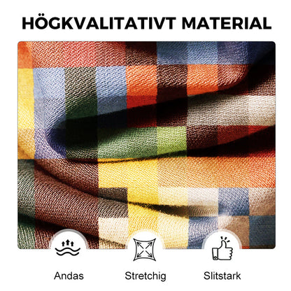 ✈️2 STK = GRATIS FRAKT✈️Unisex enkel langermet skjorte i regnbuefarger, rutete vintage-trykk med slag og lommer