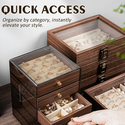 5-lags smykkeskrin i valnøttre