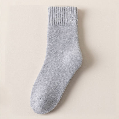 5 Par Ensfargede Sokker Til Midt På Leggen For Kvinner