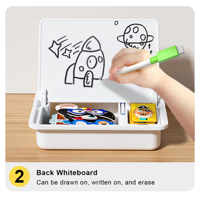 （Gratis frakt）Magnetiske puslespill Ansiktsutkledning Reisespill Dobbeltsidet Førskole Pedagogisk Læringsleker for Barn