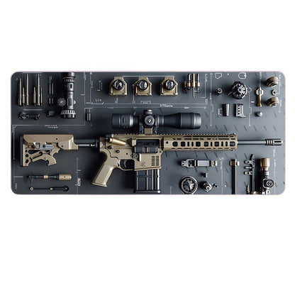 Kule militære våpendeler, stor musematte for spilling, stilig skrivebordsbeskytter med sklisikker gummi, flere størrelser for bærbar PC og stasjonær datamaskin