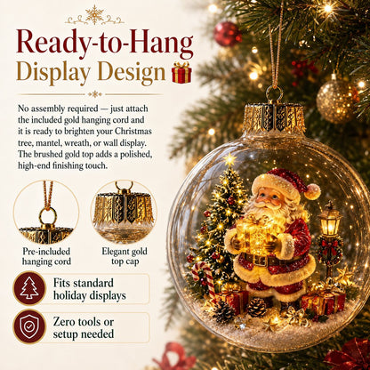 🎄Glødende juldiorama-ornament – En liten vinterverden i håndflaten din👼