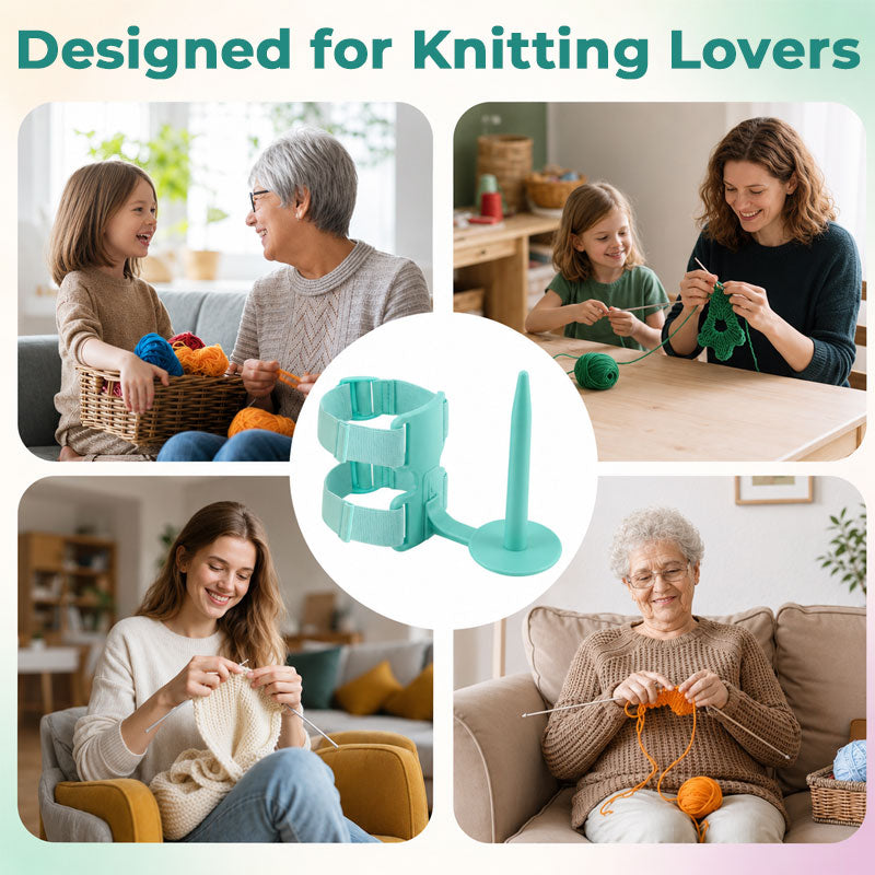 🧶 Bærbar garnholder for armen til strikking & hekling ✨3% rabattkode