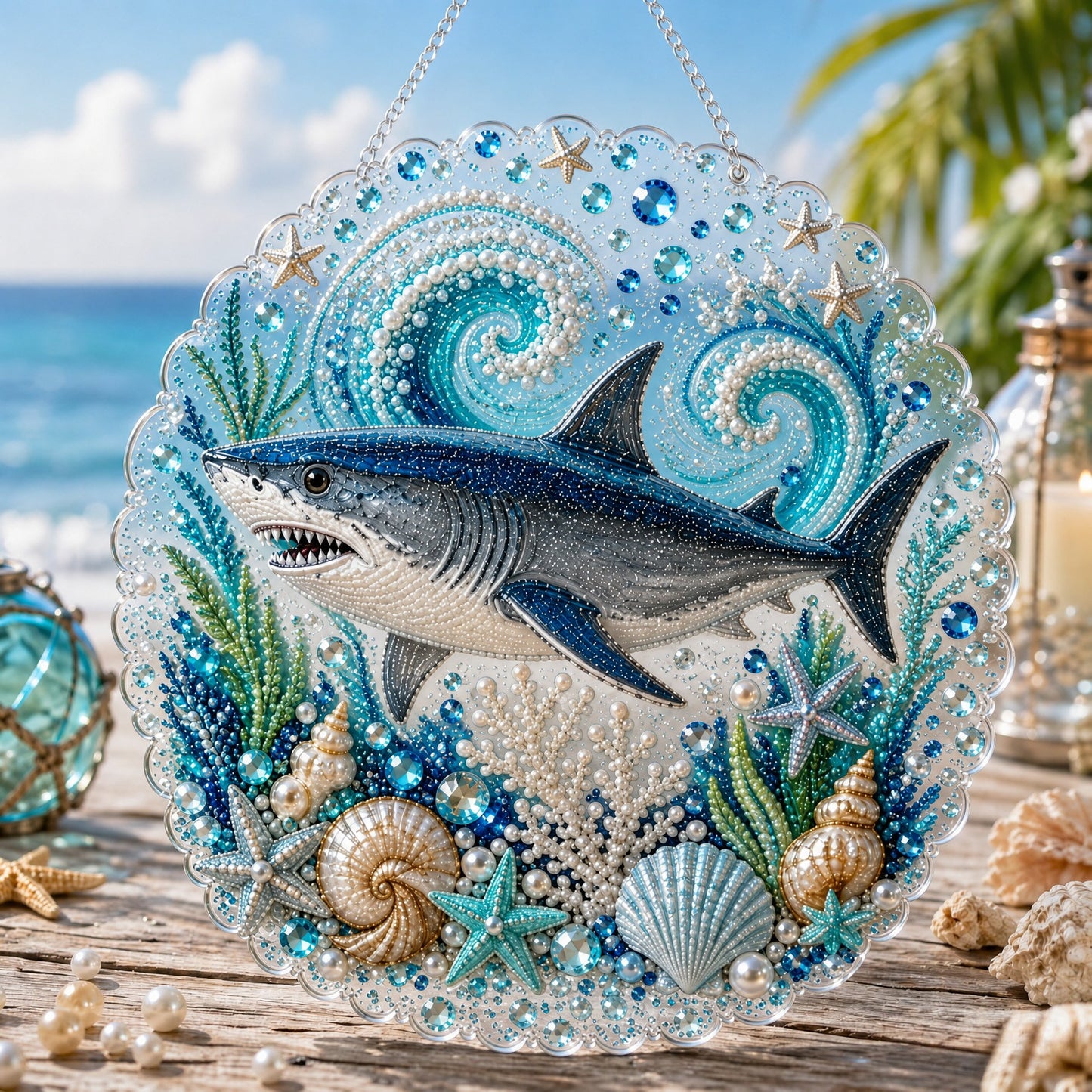 🔥 🌊✨Ocean Pearl Art DIY Hengepyntsett