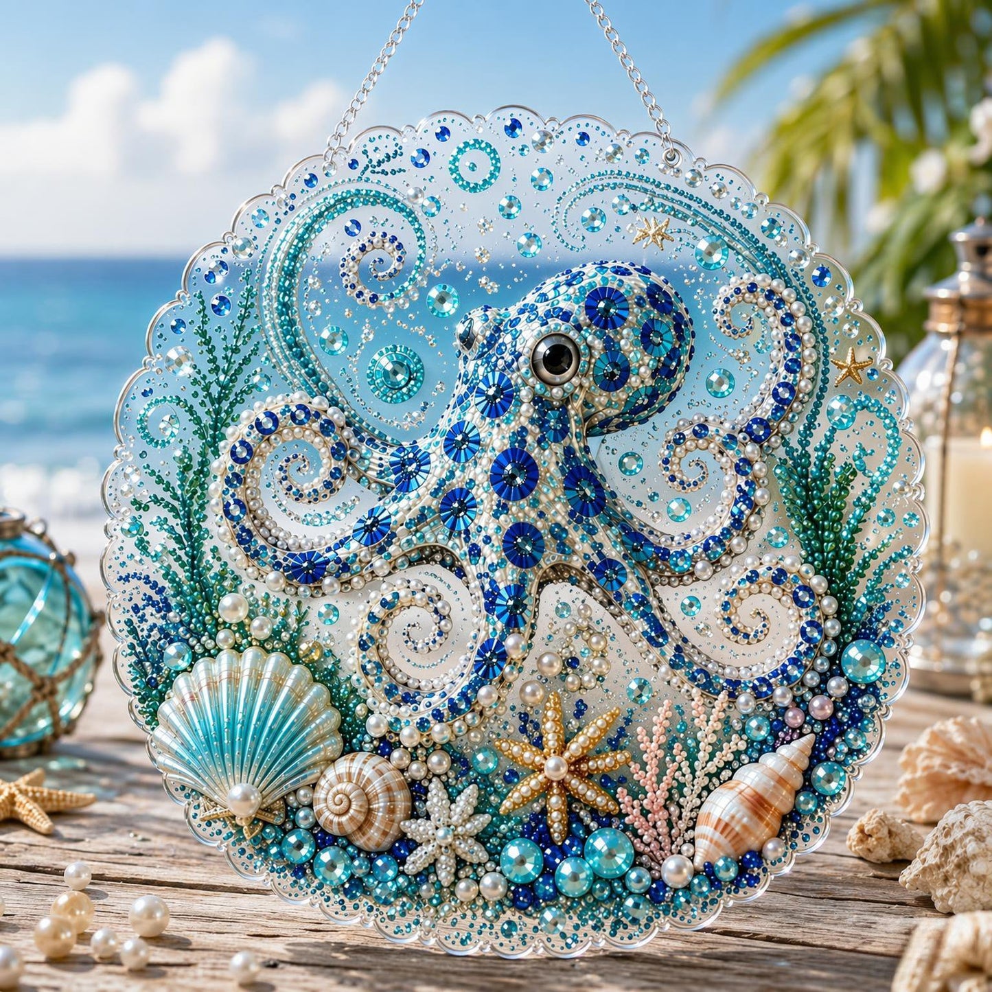 🔥 🌊✨Ocean Pearl Art DIY Hengepyntsett