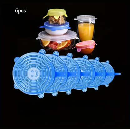 Adpartner silikonlokk for matoppbevaring (6-pakning)