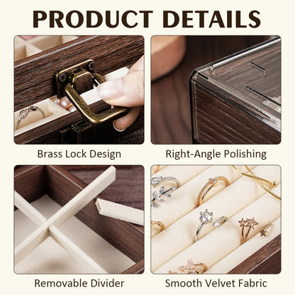 5-lags smykkeskrin i valnøttre