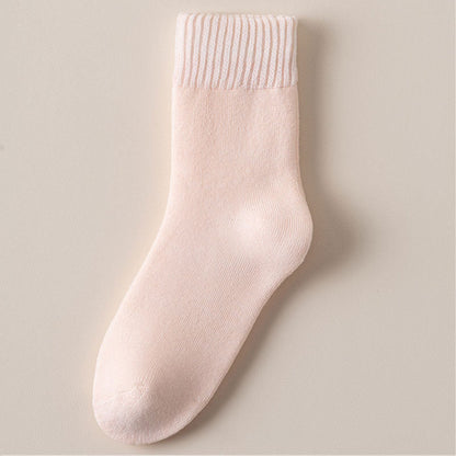 5 Par Ensfargede Sokker Til Midt På Leggen For Kvinner