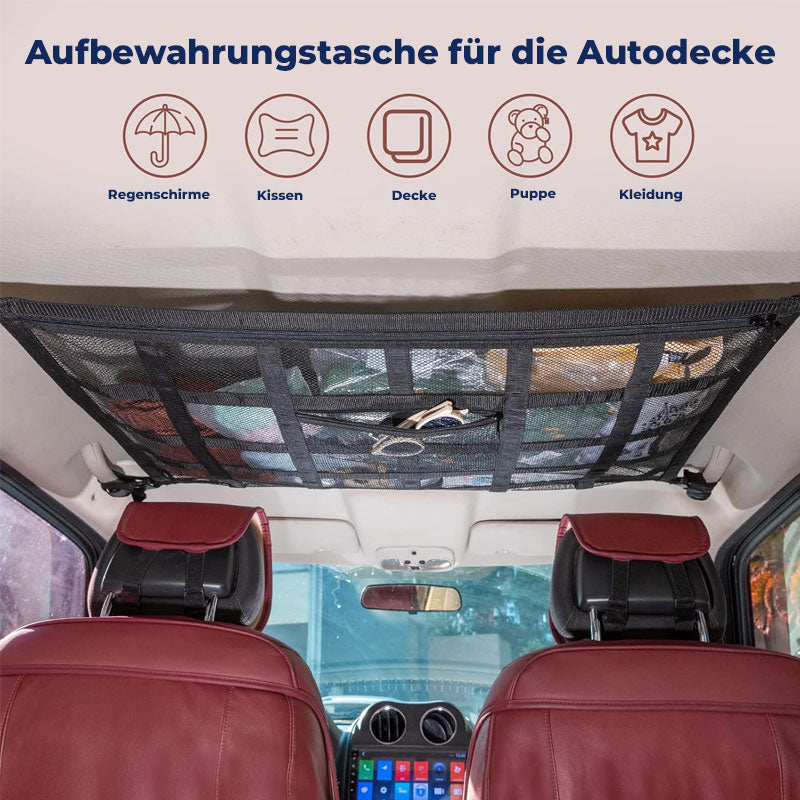 Hengende nettingoppbevaringspose til biltaket