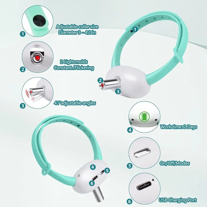Automatisk laserhalsbånd for kjæledyr – En smart, interaktiv, håndfri laserleke som holder kjæledyret ditt aktivt.