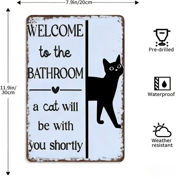 🔥Siste dag 49 % rabatt – Vintage veggkunst med svart-hvitt kattemotiv