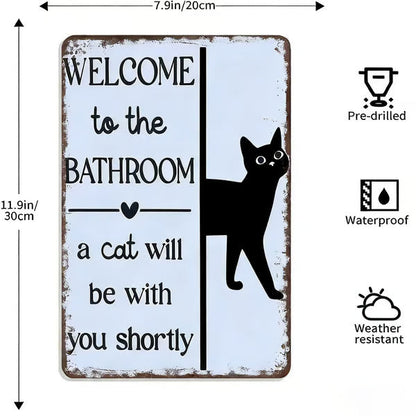 🔥Siste dag 49 % rabatt – Vintage veggkunst med svart-hvitt kattemotiv