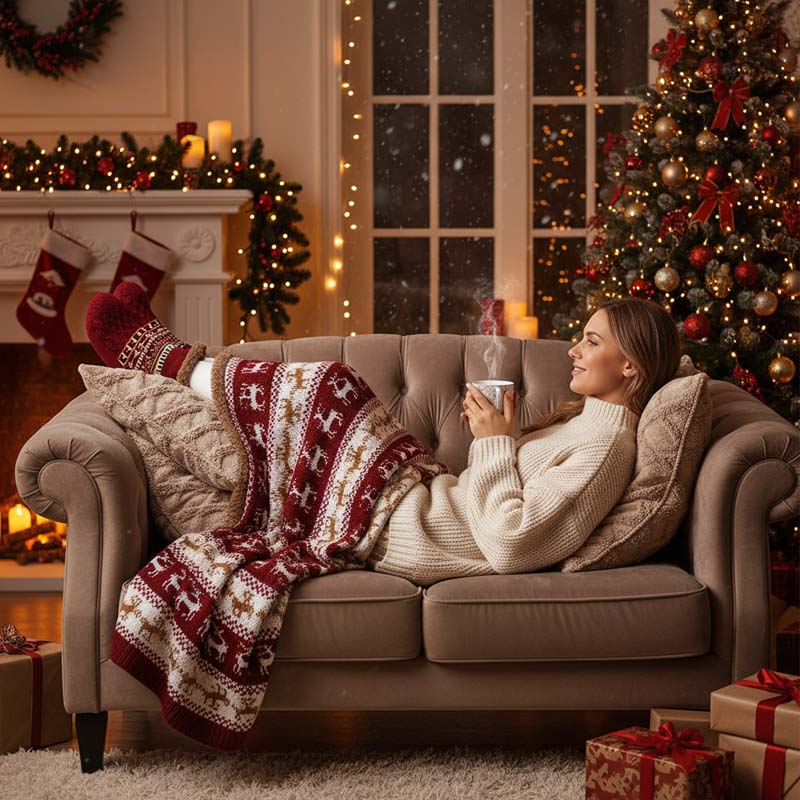 🧦 Jacquard-gulvsokker – Koselig varme for hvert skritt