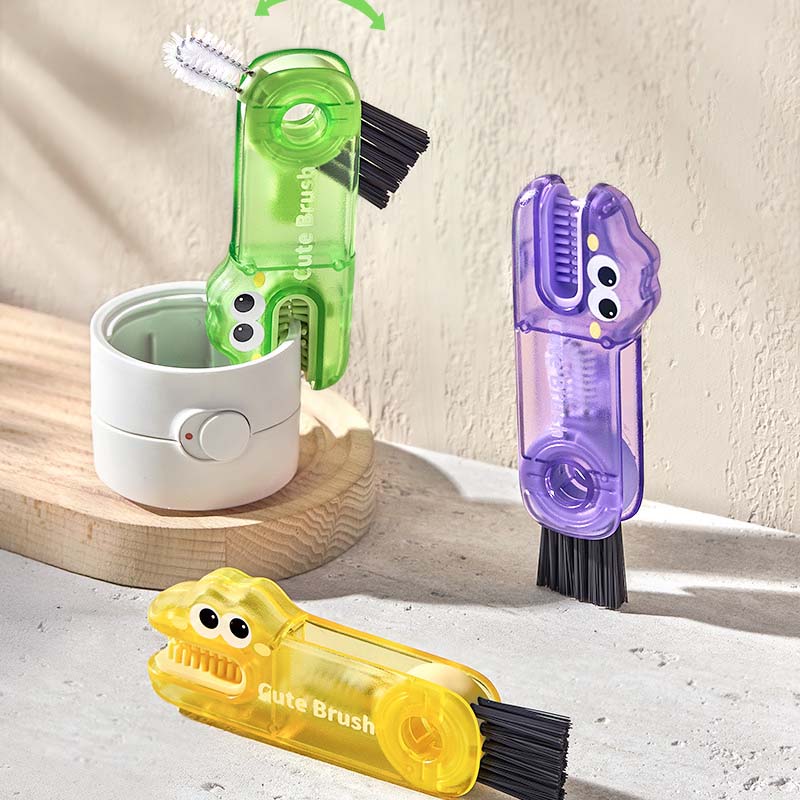 🐊 Krokodille multifunksjonell rengjøringsbørste – 3 børstehoder for alle kopptyper