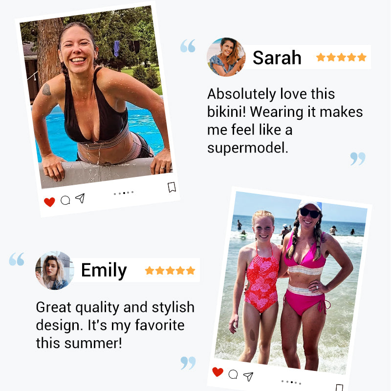 🔥Sommersalg 49 % RABATT💥👙Bikinisett med magekontroll og fargeblokker