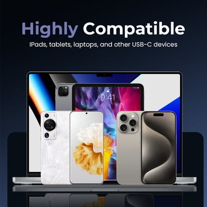 ⚡2-i-1 usynlig ladekabel – 240W hurtigladeledning med innebygd telefonstativ